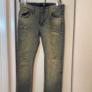 Jordan Craig Distressed Tan Skinny Jeans size 34 new without tag